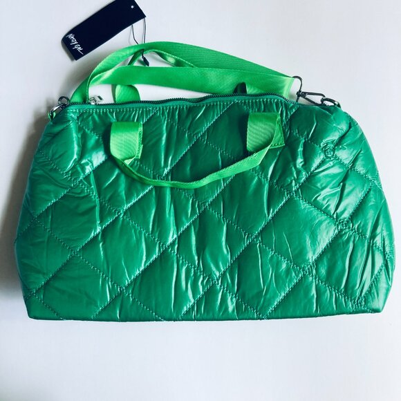 Green Quilted Purse with Crossbody Strap - Picture 2 of 6
